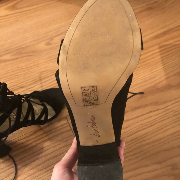 Sam Edelman Suede Lace-up Block Heel - Picture 6 of 6